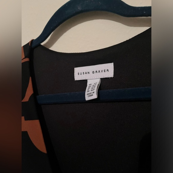 Susan Graver Black and Brown Midi Dress - Picture 5 of 9